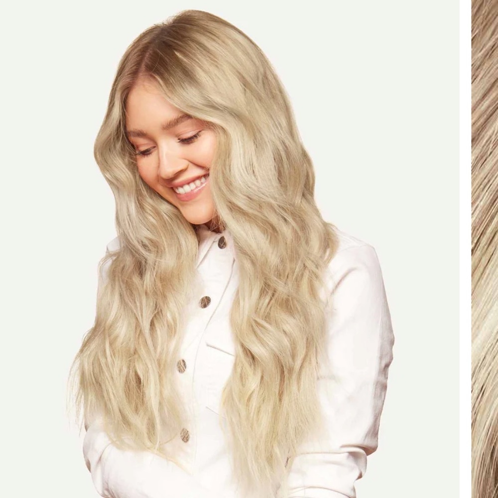 Luxy hair 20” 225g seamless beige blonde clip in extensions volume